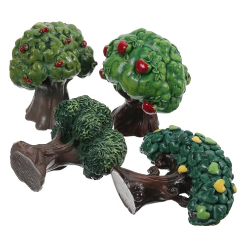 Operitacx 4 Stück Miniatur Modell Teiliges Resin Dekoration Künstlicher Baum für Diorama Sandtischgestaltung Leicht Detailreich DIY Landschaftsbau Zubehör von Operitacx