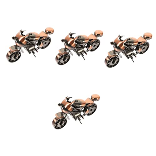 Operitacx 4 Stück Motorradmodell Lichthausdekorationen für zu Hause Fahrraddekorationen Spielzeuge Kindermotorrad Modelle Motorradspielzeug aus Eisen Motorrad Handwerk Junge Auto Model Mann von Operitacx
