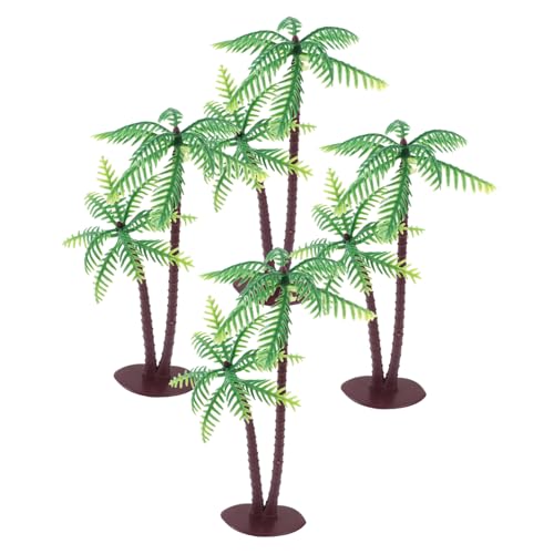 Operitacx 4 Stück Realistische Miniatur Kokosnussbaum Deko Teilig Kunststoff Mini Baum Figurine für Garten Landschaft Micro Landschaft Dekoration Innen Außen von Operitacx