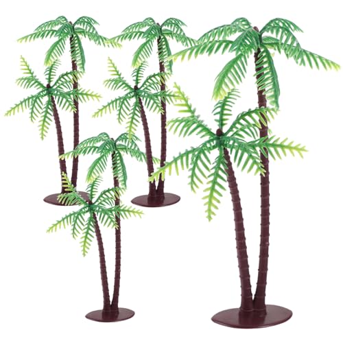 Operitacx 4 Stück Teiliges Miniatur Baum Figurine Lebensechte Kunststoffpalmen Tischdekoration für Garten Mikro Landschaft Büro und Outdoor Detailreich und Stilvoll von Operitacx