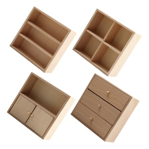 Operitacx 4 Stück Teiliges Miniatur Holzmöbel DIY Puppenhaus Schrank Bücherregal aus Massivem Holz Detailgetreue Miniaturmöbel für Bastelaufbewahrung und Miniaturhaus Dekoration Operitacx 4 Stück Teiliges Miniatur Holzmöbel DIY Puppenhaus Schrank Bücherregal aus Massivem Holz Detailgetreue Miniaturmöbel für Bastelaufbewahrung und Miniaturhaus Dekoration von Operitacx