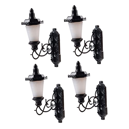 Operitacx 4 Stück Teiliges Miniatur Wandleuchten für Puppenhaus mit Warmem Gelblicht Realistische Mini Wandlampe für Sandtisch und Feengarten Dekoration Kompakte Modellbau Beleuchtung für von Operitacx