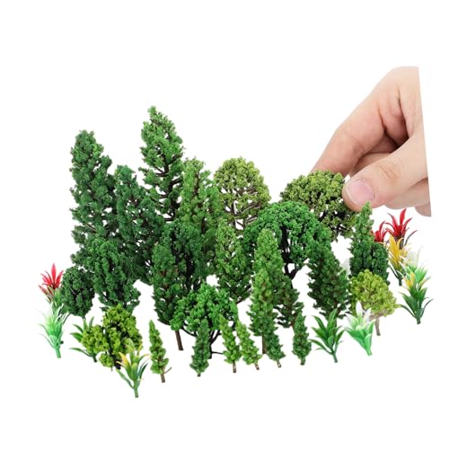 Operitacx 40 Stück Teiliges Miniatur Baum Gemischte Modellbäume aus Kunststoff Mini Bonsai Figuren für Diorama Landschaft DIY Basteln Miniaturlandschaft und Mikro-Landschaft Gestaltung von Operitacx