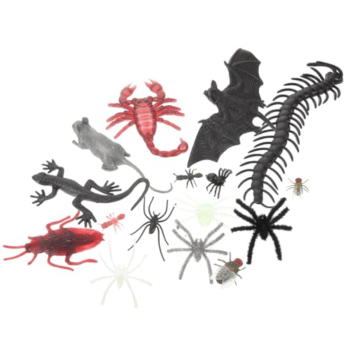 Operitacx 40Stücke Insekten Spielzeugset Teiliges Halloween Deko mit Realistischen Insektenfiguren für Landschaften und Lernspiele für Halloween Events von Operitacx