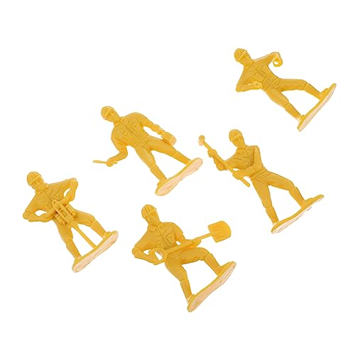 Operitacx 45pcs Mikro-landschaftsverzierung Arbeiterfiguren Modellbausatz Engineering-Mann-Modell Ingenieur-männer-Modell Mikrolandschaftsdekor Engineering-Modell- Plastik Yellow von Operitacx