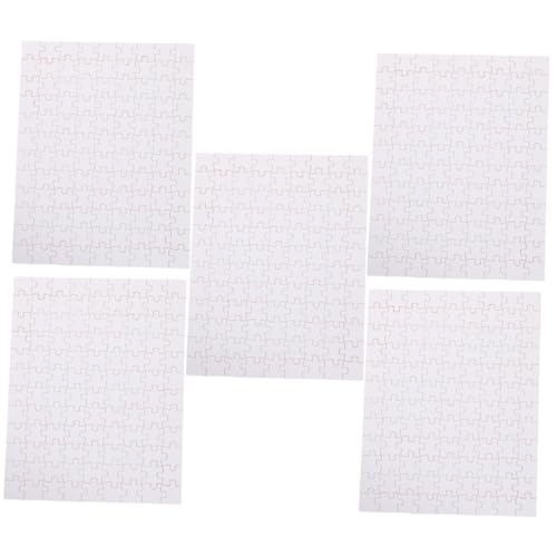 Operitacx 5 Blätter Teiliges Blanko Holzpuzzle Sublimations Transfer DIY Jigsaw Puzzle Stabile Glatte Oberfläche Bemalbar Individuell Gestaltbar für Kreative Bastelprojekte von Operitacx