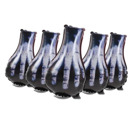 Operitacx 5 Stück Teiliges Aluminiumfolie Luftballons mit Geist Hand Gruselige Partydekoration für Kindergeburtstag und Halloween Langlebig Geruchlos Einfache Anbringung Festliche Atmosphäre von Operitacx