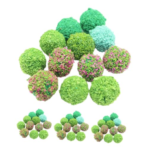 Operitacx 50 Stück Teiliges Miniatur Grünpflanzen Kugeln Realistische Simulation von Blumenclustern Bunte Dekokugeln für DIY Landschaftsmodelle Modelleisenbahn Sandtisch und Mini Garten von Operitacx
