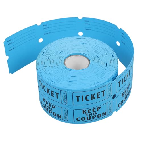 Operitacx 500 Stück Rolle Lottoscheine Eintrittskarten Für Veranstaltungen Festival-universaltickets Tickets Für Unterhaltungs-tombola Gewinnspielkarten Los 170g Doppeloffsetpapier Sky-Blue von Operitacx
