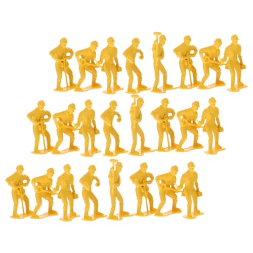 Operitacx 54 Stück Teiliges Miniatur Bauarbeiter Modellspielzeug Set Detailreiche Kunststoff Figuren Lebensechte Bauarbeiter Gruppe zum Basteln und Lernen Robustes DIY von Operitacx