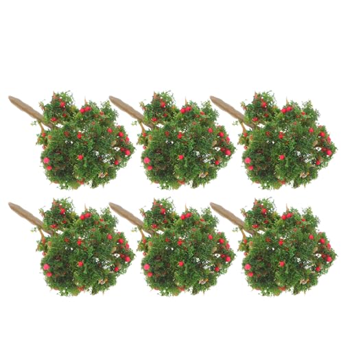 Operitacx 6 Stück Teiliges Miniatur Künstliche Apfelbäume Realistische Sandtisch Modellbäume für DIY Dekoration Flexible Kombination für Individuelle Mikrolandschaften und Heimdekor von Operitacx