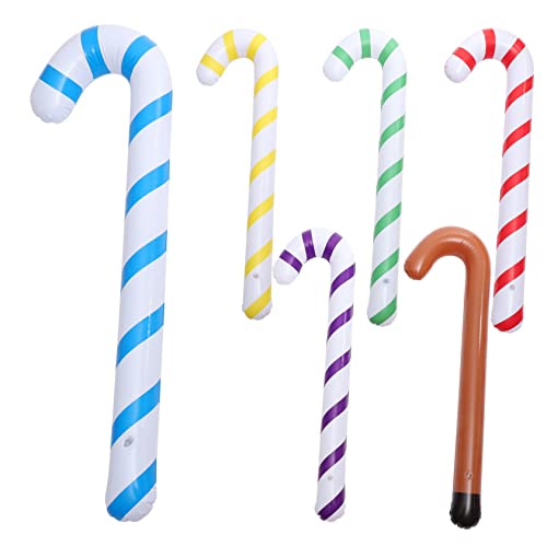 Operitacx 6st Pvc Aufblasbare Krücken Aufblasbarer Gehstock Für Alte Männer Aufblasbare Süßigkeiten Große Zuckerstangendekoration Aufblasbare Ballons Aus Zuckerstangen Aufblasbare Stöcke von Operitacx