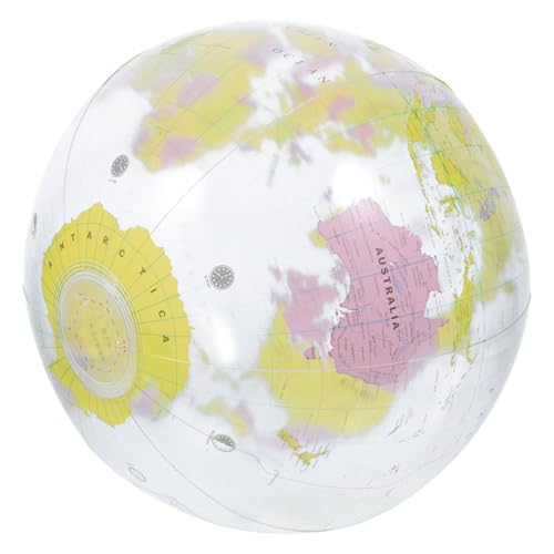 Operitacx Aufblasbarer PVC Weltkugel Strandball mit Detailliertem Englischem Globusdesign Wasserfester Beach Ball für Schwimmbad Lernspielzeug Reise und Partyspaß von Operitacx