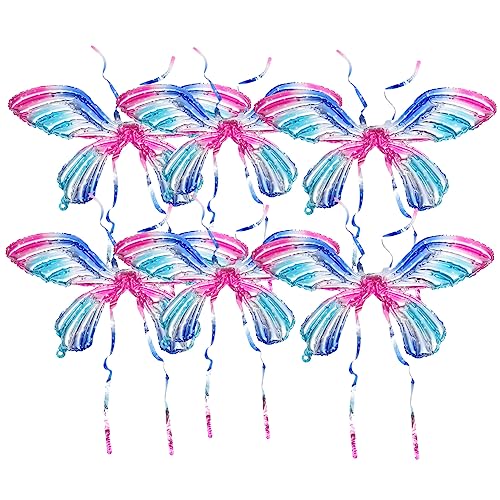 Operitacx Bunten Luftballons Schmetterlingsflügel Design Aufblasbare Deko für Halloween Weihnachten und Partys Mini Luftpumpe Farbe Zufällig Zufällige Farbe von Operitacx
