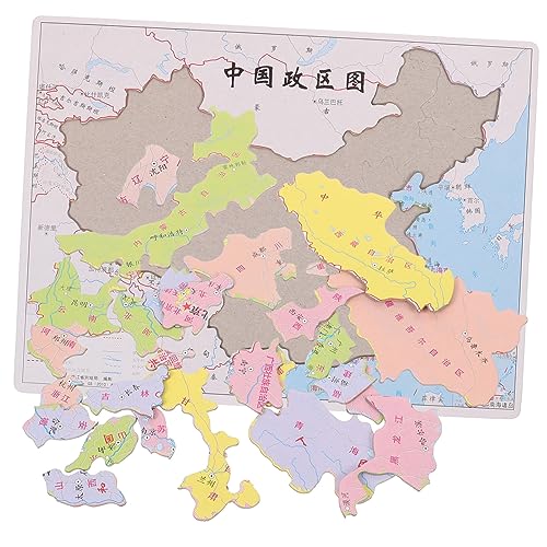 Operitacx China Karte Puzzle für Lernspiel zur Erkennung Politischer Regionen Interaktives Bildungsset zur Hand Auge Koordination Pädagogisches für Jungen und Mädchen von Operitacx
