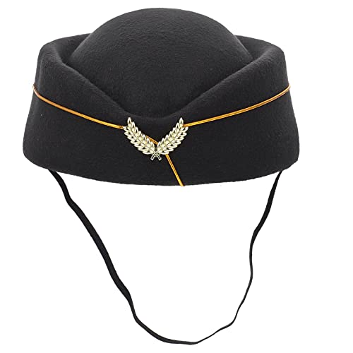 Operitacx Flugbegleiterhut, Flugbegleiterhut, Stewardess-Hut, Air-Hostess-Kappe, Stewardess-Kostüm, Kopfbedeckung, Cosplay, Zubehör für Halloween, Weihnachten, Partyzubehör, Dekoration, Schwarz Operitacx Flugbegleiterhut, Flugbegleiterhut, Stewardess-Hut, Air-Hostess-Kappe, Stewardess-Kostüm, Kopfbedeckung, Cosplay, Zubehör für Halloween, Weihnachten, Partyzubehör, Dekoration, Schwarz von Operitacx