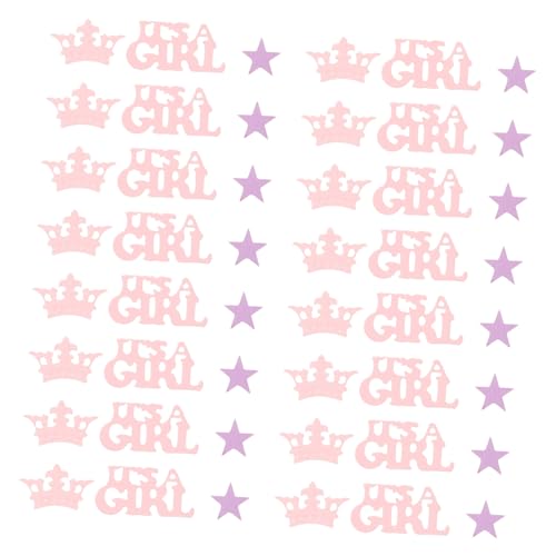 Operitacx Gender Reveal Party Konfetti Mädchen Krone und Sterne Babyparty Tischdeko Shower Party Supplies für Festliche Dekoration und Fotorequisiten von Operitacx