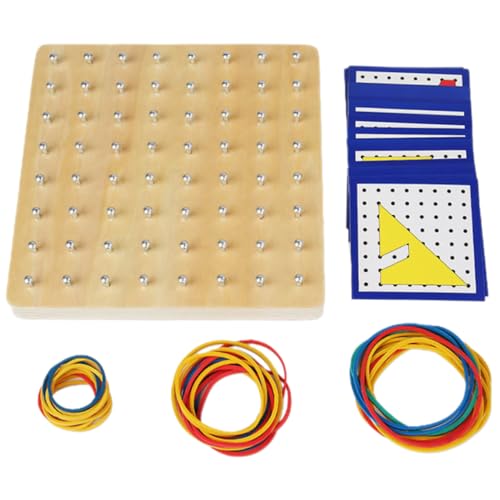 Operitacx Holz Geoboard Für Junge Mädchen Geometrisches Form-Puzzle-steckbrett Mathematisches Lernspielzeug Zum Erstellen Von Figurenformen von Operitacx