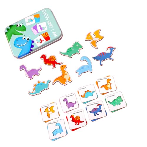 Operitacx Holzpuzzle Dinosaurier Pädagogisches Lernspielzeug für Kleinkinder mit Großen Teilen Kognitiven Fähigkeiten und Feinmotorik Farbenfrohes Steckspielzeug für Jungen und Mädchen von Operitacx