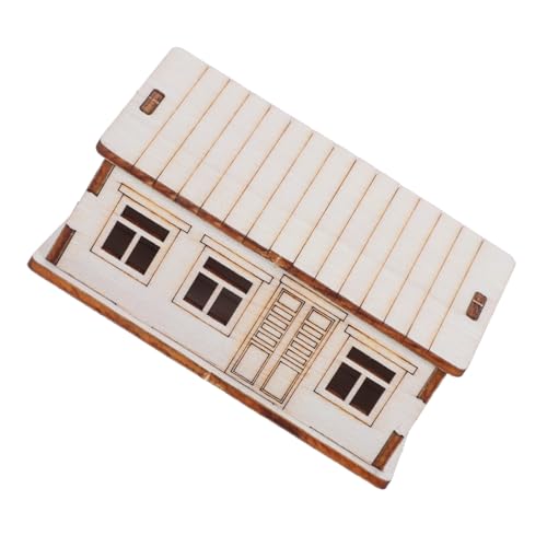 Operitacx Miniatur Holzhaus Bausatz für Erwachsene Unfertiges Kleines Holzmodell zum Bemalen DIY Modellhaus für Weihnachtsdekoration Tischdeko und Geschenkideen von Operitacx