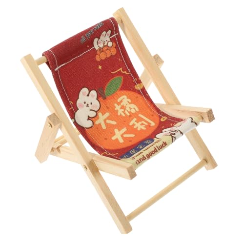 Operitacx Miniatur Strandstuhl Handyhalter aus Holz Stabiler Desktop Phone Holder Dekorativer Mobiler Telefonständer im Strandkorb Design Tischdeko Accessoire von Operitacx