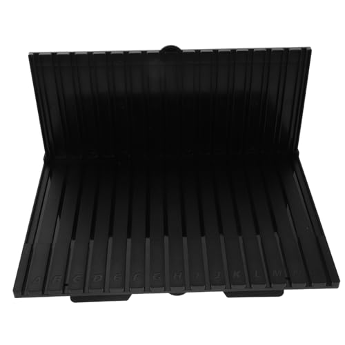 Operitacx Modellteile Organizer Regal Schwarz mit Buchstabenbeschriftung für Modellbau Kompatibel Platzsparendes Desktop Rack zur Übersichtlichen Sortierung von Action-Figuren Teilen von Operitacx