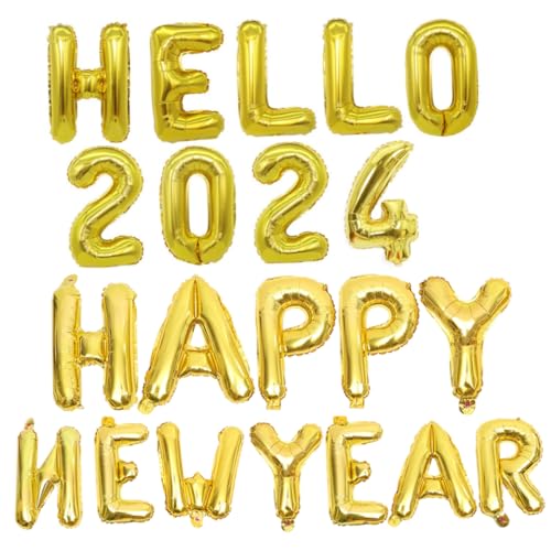 Operitacx Neujahrsdeko Aluminiumfolie Luftballons Große Zahlenballons Gold Metallic Wiederverwendbar Stark und Luftdicht für Silvesterparty und Festliche Raumdekoration von Operitacx