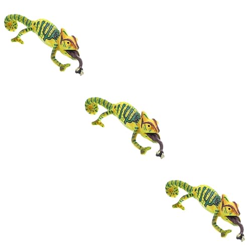 Operitacx Spielzeug 3 Stück Simulation Chamäleon Mikro Landschaft Handwerk Dekoration Lebensechte Tiere Skulptur Für Pädagogische Reptilien Statue Tiere Statue Kinderspielzeug von Operitacx