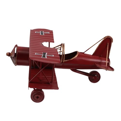 Operitacx Vintage Eisen Flugzeugmodell Große Rote Räder Retro Flugzeug Deko Skulptur Robustes Metall für Kinderzimmer Büro Tischdekoration Lernspielzeug für Luftfahrtfans Operitacx Vintage Eisen Flugzeugmodell Große Rote Räder Retro Flugzeug Deko Skulptur Robustes Metall für Kinderzimmer Büro Tischdekoration Lernspielzeug für Luftfahrtfans von Operitacx