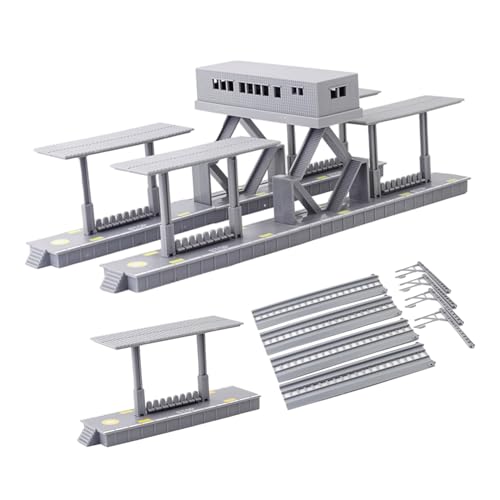 Operitacx Zugmodellsatz sandtisch DIY zubehör Modellbahnstation Zuglandschaftszubehör Miniaturzubehör Modell Einer Bushaltestelle Sandtischmodell Zugmodellschmuck Plastik Grau von Operitacx