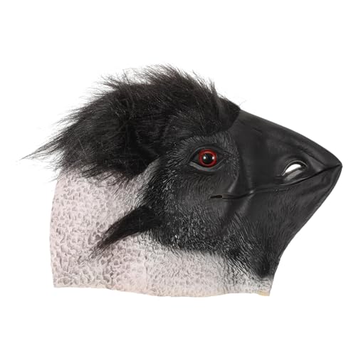 Operitacx Vogelkopfmaske aus Latex Straußenkopfbedeckung Emu-Kopfmaske halloween horror halloween grusel Erwachsener schmücken Requisiten Gesichtsmaske Emulsion von Operitacx