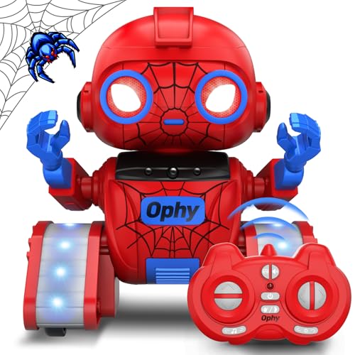 Ophy Roboter Kinder Spielzeug Spider, wiederaufladbar und projizierbar, RC-Roboter mit LED-Augen und Musik, RC-Spielzeug Monster mit Gestensensor für ab3 4 5 6 7 8Jahre Jungenund Mädchen Geschenk Rot von Ophy