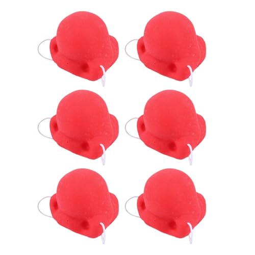 6 Pcs Red Clown Nose - Rubber Circus Clown Nose, Entertain Time Cosplay Sponge Noses, Halloween Red Nose Decor, Crazy Clown Nose | Foam Dress Nose for Children , Adults, Carnival Dress Up, Party von Opilroyn