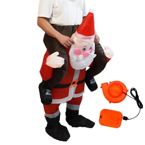 Aufblasbares Weihnachtsmannkostüm – lustiger Weihnachts-Sprunganzug | aufblasbare Kostüme Ride On Santa Claus, aufblasbares Santaclaus-Kostüm, lustiges Performance-Weihnachtskostüm, geeignet für die von Opilroyn