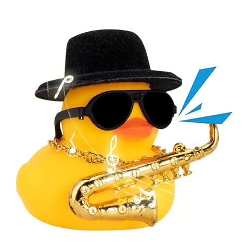 Ente für Auto | Quietschende Gummienten, Auto-Ornamente, Auto-Armaturenbrett, Ente Dekoration mit Hut, Musikinstrument, Halskette, Sonnenbrille für Auto, Armaturenbrett, Zuhause Ente für Auto | Quietschende Gummienten, Auto-Ornamente, Auto-Armaturenbrett, Ente Dekoration mit Hut, Musikinstrument, Halskette, Sonnenbrille für Auto, Armaturenbrett, Zuhause von Opilroyn