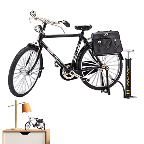 Fahrradmodell – maßstabsgetreues Fahrradmodell, Miini Fingerfahrrad mit Luftpumpe | Metall-Fahrradskulptur für Schreibtisch, Tisch, , Schrank, Schlafzimmer, Wohnzimmer von Opilroyn