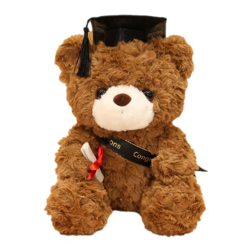 Graduation Gift Barbed Bear – 2025 Plüschtier mit Graduierungskappe, Plüschtier Bär mit Kappe, Plüschtier mit Kapuze, Plüschtier mit Kappe | Diplom und Zubehör von Opilroyn