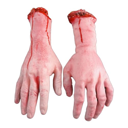 Halloween Blutige Hände, Horror-Partyzubehör, Halloween-Partys, ein Paar gebrochene Hände, blutige Stoffstreifen, blutige Gaze, Geisterhaus-Dekorationen, kosmetische Bandagen Halloween Blutige Hände, Horror-Partyzubehör, Halloween-Partys, ein Paar gebrochene Hände, blutige Stoffstreifen, blutige Gaze, Geisterhaus-Dekorationen, kosmetische Bandagen von Opilroyn