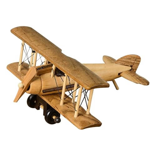 Holzflugzeug - Handgefertigtes Holzflugzeugmodell, dekorative Retro-Flugzeugornament | Vintage-Stil Flugzeugminiatur zur Desktop-Dekoration, tragbares Holzflugzeuggeschenk für , Mädchen, Erwachs Holzflugzeug - Handgefertigtes Holzflugzeugmodell, dekorative Retro-Flugzeugornament | Vintage-Stil Flugzeugminiatur zur Desktop-Dekoration, tragbares Holzflugzeuggeschenk für , Mädchen, Erwachs von Opilroyn
