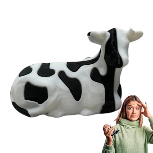 Mini 3D-gedruckte Kuh,3D-gedruckte Kuh | Kuhfiguren und Statuen,Niedliche Kuhdekorationen, abnehmbares Kuhstressspielzeug, 3D-gedruckte Kuhminiaturen für den Arbeitsplatz von Opilroyn
