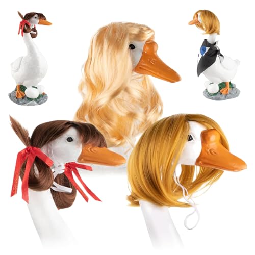 Opilroyn Geese Statue Braid Wig - Cute Dog Wigs - Outdoor Decor for Spring Christmas Holiday Birthday Door Patio Garden Thanksgiving Yard Lawn von Opilroyn