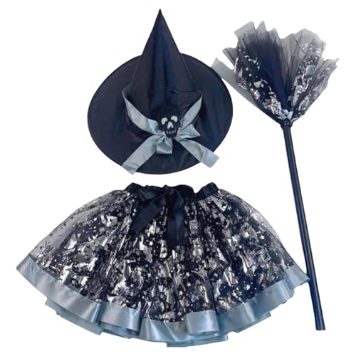 Opilroyn Halloween Hexe Tutu Outfit, 3-teiliges Set Halloween Tutu mit Hexenhut, Halloween Bedrucktes Mesh Tutu Rock Hexenhut Besen Tutu Rock Dreiteilig Opilroyn Halloween Hexe Tutu Outfit, 3-teiliges Set Halloween Tutu mit Hexenhut, Halloween Bedrucktes Mesh Tutu Rock Hexenhut Besen Tutu Rock Dreiteilig von Opilroyn