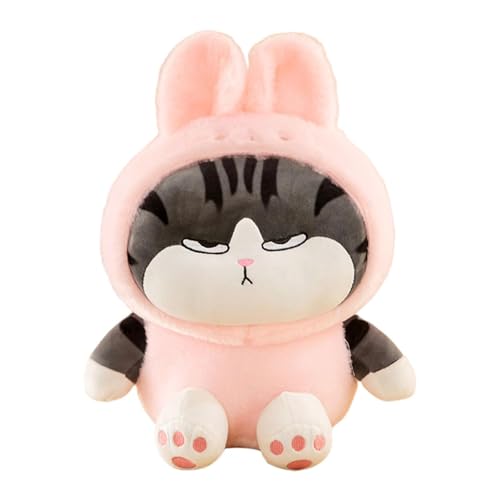 Plüschkatze, Cartoon-Plüschkatze mit Panda-Mütze, weiche Plüschkatze, bequeme Puppenspielzeug, Plüschkatze, einzigartige Cartoon-Figur Plüschkatze, Cartoon-Plüschkatze mit Panda-Mütze, weiche Plüschkatze, bequeme Puppenspielzeug, Plüschkatze, einzigartige Cartoon-Figur von Opilroyn
