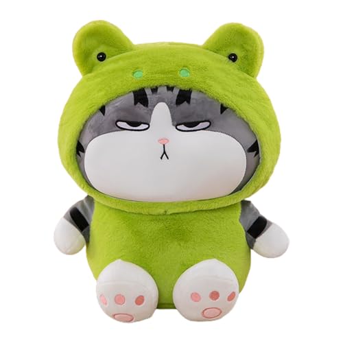 Plüschkatze, Cartoon-Plüschkatze mit Panda-Mütze, weiche Plüschkatze, bequeme Puppenspielzeug, Plüschkatze, einzigartige Cartoon-Figur Plüschkatze, Cartoon-Plüschkatze mit Panda-Mütze, weiche Plüschkatze, bequeme Puppenspielzeug, Plüschkatze, einzigartige Cartoon-Figur von Opilroyn