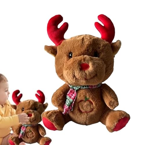 Plüschtier Elch, Plüschtier Elch - Puppenspielzeug mit atmenden Tieren - Weicher Plüsch, niedliches beruhigendes Tierspielzeug, beruhigende Plüschtiere für Schlafkameraden für Babys Plüschtier Elch, Plüschtier Elch - Puppenspielzeug mit atmenden Tieren - Weicher Plüsch, niedliches beruhigendes Tierspielzeug, beruhigende Plüschtiere für Schlafkameraden für Babys von Opilroyn