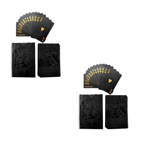 Pokerspiel, 2 Stück, wasserdicht, modische Spielkarten, bedruckt auf schwarzer Folie, Luxusverpackung, langlebige Karten mit eleganter Hülle, Luxus-Spiel Pokerspiel, 2 Stück, wasserdicht, modische Spielkarten, bedruckt auf schwarzer Folie, Luxusverpackung, langlebige Karten mit eleganter Hülle, Luxus-Spiel von Opilroyn
