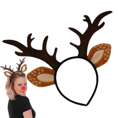 Rentier Ohren Stirnband, Weihnachten Rentier Stirnband, Realistisches Hirschgeweih Stirnband und Hirsch Cosplay Kostüm, Tier Ohr Stirnband, Boppers Hüte - für v von Opilroyn