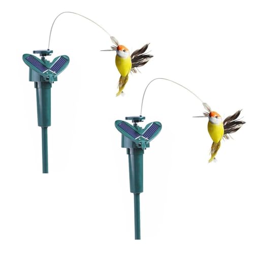 Solar-Kolibri – batteriebetriebenes Vogelspielzeug, flatternder Kolibri, lustiges solarbetriebenes Wackel-Spielzeug, solarbetriebener fliegender Kolibri, ABS-hergestellt, Gartendekor, Vögel für von Opilroyn