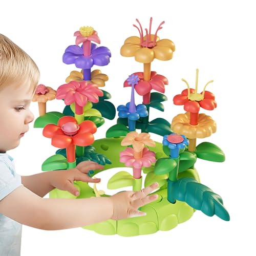 Spielzeug zum Bauen von Blumen, Spielzeug zum Bauen von Blumengärten, Spielzeug für die Vorschule | Stapelspiel für Kinder, Hordi Spielzeug von Opilroyn