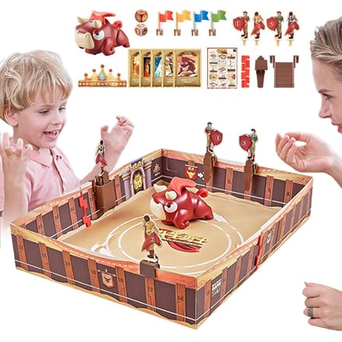 Stierkampf-Brettspiel – Taktisches -Clash-Set, spannende kartenbasierte Strategie-Herausforderung | Spannendes Western-Themenspiel, interaktiver Spaß für Familie, Freunde oder kompetitive Spielru von Opilroyn